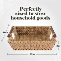 American Atelier Water Hyacinth Wicker Basket With Handles Square Woven Wicker Storage Baskets, Built-in Carry Handles Laundry Storage Or Pantry Bin -Home Storage Store GUEST d43b85fb 15ef 40d7 bf4f 15f27f7f2a0b