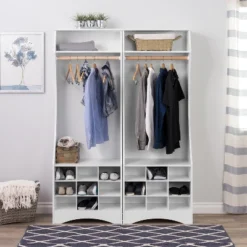 Narrow Wardrobe With Shoe Storage White - Prepac -Home Storage Store GUEST d4bcfb74 1ea2 4265 a084 9cd4b9270b23
