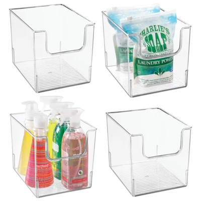 MDesign Open Front Plastic Storage Bin For Cube Furniture, 12" W, 4 Pack - Clear 14 MDesign Open Front Plastic Storage Bin For Cube Furniture, 12" W, 4 Pack - Clear - Image 14