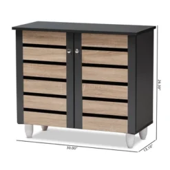 Gisela 2 - Door Shoe Storage Cabinet Dark Gray - Baxton Studio -Home Storage Store GUEST d8b6f693 133c 4cc3 bcd9 54a92a56161e