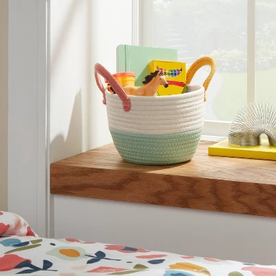 Small Color Block Kids' Coiled Rope White/Light Green - Pillowfort™ 1 Small Color Block Kids' Coiled Rope White/Light Green - Pillowfort™