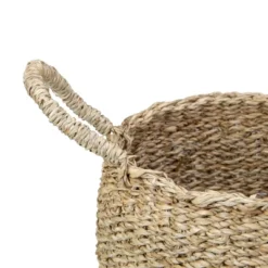 Northlight Set Of 3 Natural Beige Round Seagrass Table And Floor Baskets -Home Storage Store GUEST d9c8fcce aa6b 4d61 9a81 0d4b167b5b29