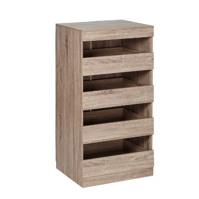 Honey-Can-Do 4 Drawer Stackable Cabinet Oak 6 Honey-Can-Do 4 Drawer Stackable Cabinet Oak - Image 6