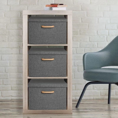 MDesign Soft Textured Fabric Home Storage Organizer Box, 2 Pack 2 MDesign Soft Textured Fabric Home Storage Organizer Box, 2 Pack - Image 2