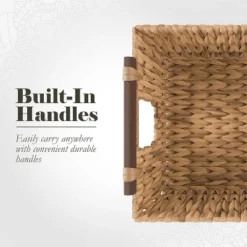 American Atelier Water Hyacinth Wicker Basket With Handles Square Woven Wicker Storage Baskets, Built-in Carry Handles Laundry Storage Or Pantry Bin -Home Storage Store GUEST dfc29dce 14ec 41aa 97e7 8f9918baa236
