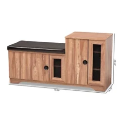 2 Door Valina Faux Leather Wood Shoe Storage Bench With Cabinet Brown - Baxton Studio -Home Storage Store GUEST e0e4b998 e14a 49cf a72d 8c77e3bf24a3