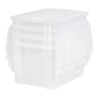 IRIS 4pk 50qt Plastic Storage Totes With Wing Lid 6 IRIS 4pk 50qt Plastic Storage Totes With Wing Lid - Image 6