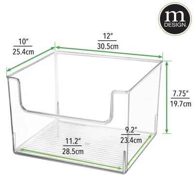 MDesign Open Front Plastic Storage Bin For Cube Furniture, 12" W, 4 Pack - Clear 7 MDesign Open Front Plastic Storage Bin For Cube Furniture, 12" W, 4 Pack - Clear - Image 7