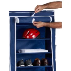 Home Basics 8 Tier Portable Polyester Shoe Closet, Navy 7 Home Basics 8 Tier Portable Polyester Shoe Closet, Navy -Home Storage Store GUEST e349678b fa22 4b9a 89a3 4ccf47d64b24