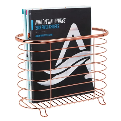 MDesign Metal Farmhouse Standing Bathroom Rack Magazine Holder 5 MDesign Metal Farmhouse Standing Bathroom Rack Magazine Holder - Image 5