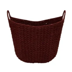 Household Essentials Tall Scoop Basket Paper Rope Burgundy -Home Storage Store GUEST e77b0faa ee92 4424 a41f 1cfff61c3e26