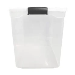 HOMZ 112 Quart Extra Large Rectangular Clear Plastic Storage Container Bins With Secure Latching Lid, Grey Latch, (2-Pack) -Home Storage Store GUEST ea2f6a29 cee6 465e a66c 9f76b5f27d69