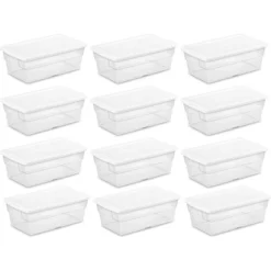 Sterilite 6 Quart Clear Plastic Stacking Storage Container Tote With White Lid For Garage, Kitchen, And Closet Organization -Home Storage Store GUEST eaa46d85 c01f 4bcd 8f1e b53e57c174a9