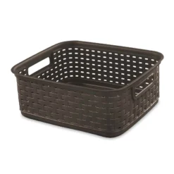 Sterilite Decorative Wicker-Style Short Weave Basket, Espresso (18 Pack) -Home Storage Store GUEST eb5cc1b3 e4b8 4ace 9420 075f437a4b16