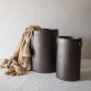 Set Of 2 Cylinder Baskets Bronze Metal - Foreside Home & Garden