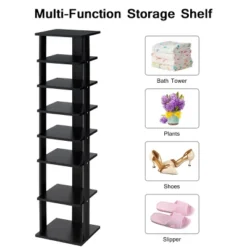 Costway Wooden Shoes Storage Stand 7 Tiers Shoe Rack Organizer Multi-shoe Rack Shoebox Black -Home Storage Store GUEST ed9e0685 5e80 4da1 85ed efdc0eb52a84