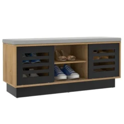 Costway Shoe Storage Bench With Cushion Shoe Storage Organizer Shoe Rack Entryway Grey/Natural -Home Storage Store GUEST ede9fbf9 21e0 43eb b0fc d87927a31c1f