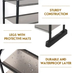 Costway 10-Tier Shoe Rack Space-saving Shoe Organizer W/Metal Frame Shoe Tower -Home Storage Store GUEST f2b5e85d 0275 4b67 a909 6e67d5d381e7