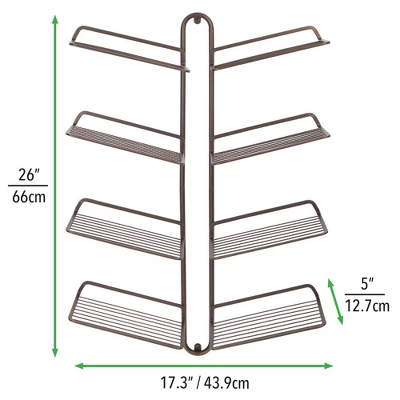 MDesign Metal Shoe Display & Storage Rack, 4 Tier, Wall Mount 2 MDesign Metal Shoe Display & Storage Rack, 4 Tier, Wall Mount - Image 2