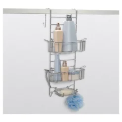 Zenna Home Over The Door Adjustable Rust-Resistant Shower Caddy Stainless Steel