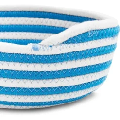 Farmlyn Creek 3 Pack Round Woven Storage Baskets, Blue And White Stripes (3 Sizes) -Home Storage Store GUEST f4550974 83c7 498c 8cc4 5650770d5702