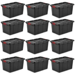 Sterilite 15 Gallon Stackable Industrial Tote With Latches, Tie Down Holes, And Indexed Lids For Heavy-Duty Storage Needs -Home Storage Store GUEST f4dc08b8 e3a1 4372 a987 69e6b8fc4116