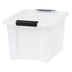 IRIS Stack And Pull Clear Storage Bin With Lid Natural -Home Storage Store GUEST f659b2d5 0bb9 4216 a155 e7f971d465c1