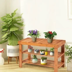 Costway 3 Tier Bamboo Shoe Rack Bench Storage Shelf Organizer Entryway Home Furni -Home Storage Store GUEST f6a832f6 0d84 490c 96f8 5b6542d31c04