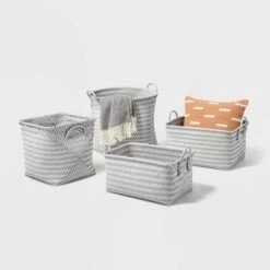 Large Woven Rectangular Storage Basket Gray/White - Brightroom™ -Home Storage Store GUEST f7afc392 cd5f 4f5b b71c de34f8204ec5