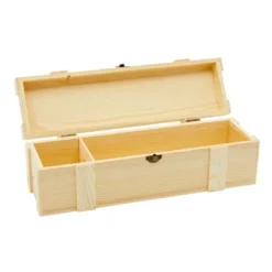 Bright Creations Wood Single Bottle Wine Gift Box, Pinewood Wooden Wine Crate Storage Case With Clasp For Birthday, Wedding, Housewarming -Home Storage Store GUEST f86516b9 6267 4d33 867a e1b6a0f74716