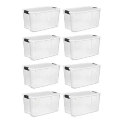 Sterilite 70 Quart Clear Plastic Stackable Storage Container Bin Box Tote With White Latching Lid Organizing Solution For Home & Classroom -Home Storage Store GUEST faa633d5 8632 4944 868b fcb237755eda