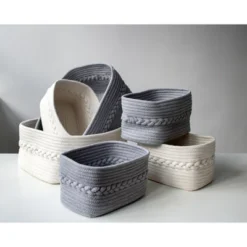 Assorted Set Of 3 Dharma Organizer Baskets - Off-White - Shiraleah -Home Storage Store GUEST fd30e402 33b5 4058 928f f32c0f0c3f7f