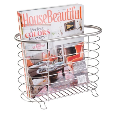 MDesign Metal Farmhouse Standing Bathroom Rack Magazine Holder 8 MDesign Metal Farmhouse Standing Bathroom Rack Magazine Holder - Image 8