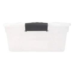 Homz 15.5 Qt Plastic Multipurpose Stackable Clear Storage Container Bins With Lid For Home Or Office Organization, Gray Latch (4 Pack) -Home Storage Store GUEST ffcc8279 c065 46d2 8c7c 66b0082870f8